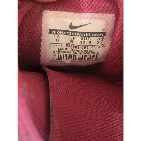 Nike Stefan Janoski Unisex Maroon Lace-Up Athletic Skateboarding Shoes size 9 - Picture 6 of 7